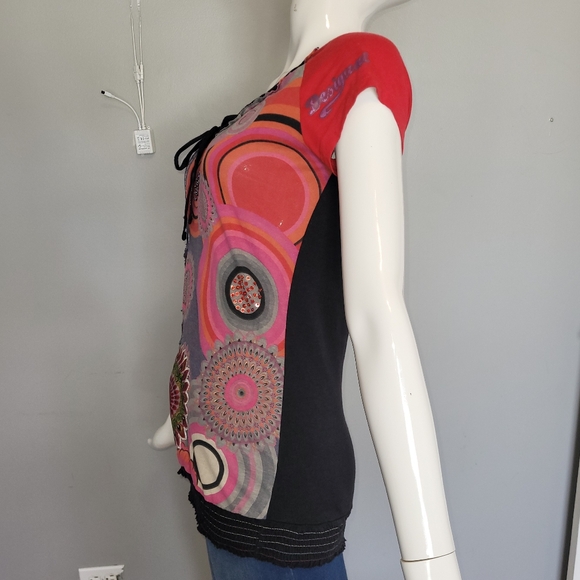 Vintage Desigual Embellished Top, GUC, Size L - Picture 4 of 6